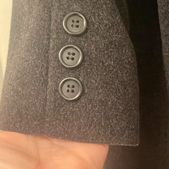 Preston & York Womens Double-Breasted Charcoal Wool Coat Size 14 - Picture 5 of 15